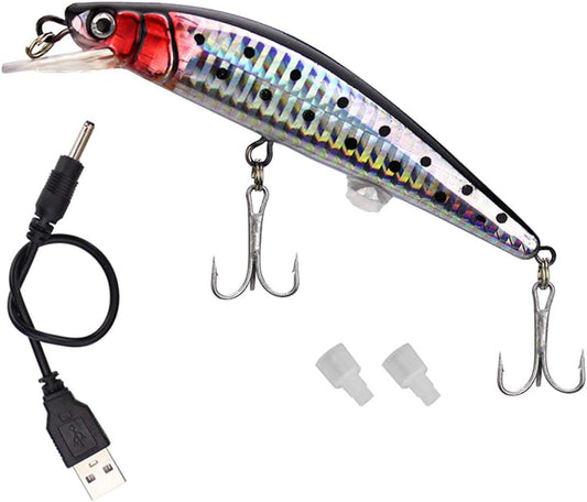 Electric Vibration Twitching Fishing Lures USB Rechargeable LED Lure Wobblers Lifelike Hard Baits Minnow Bait