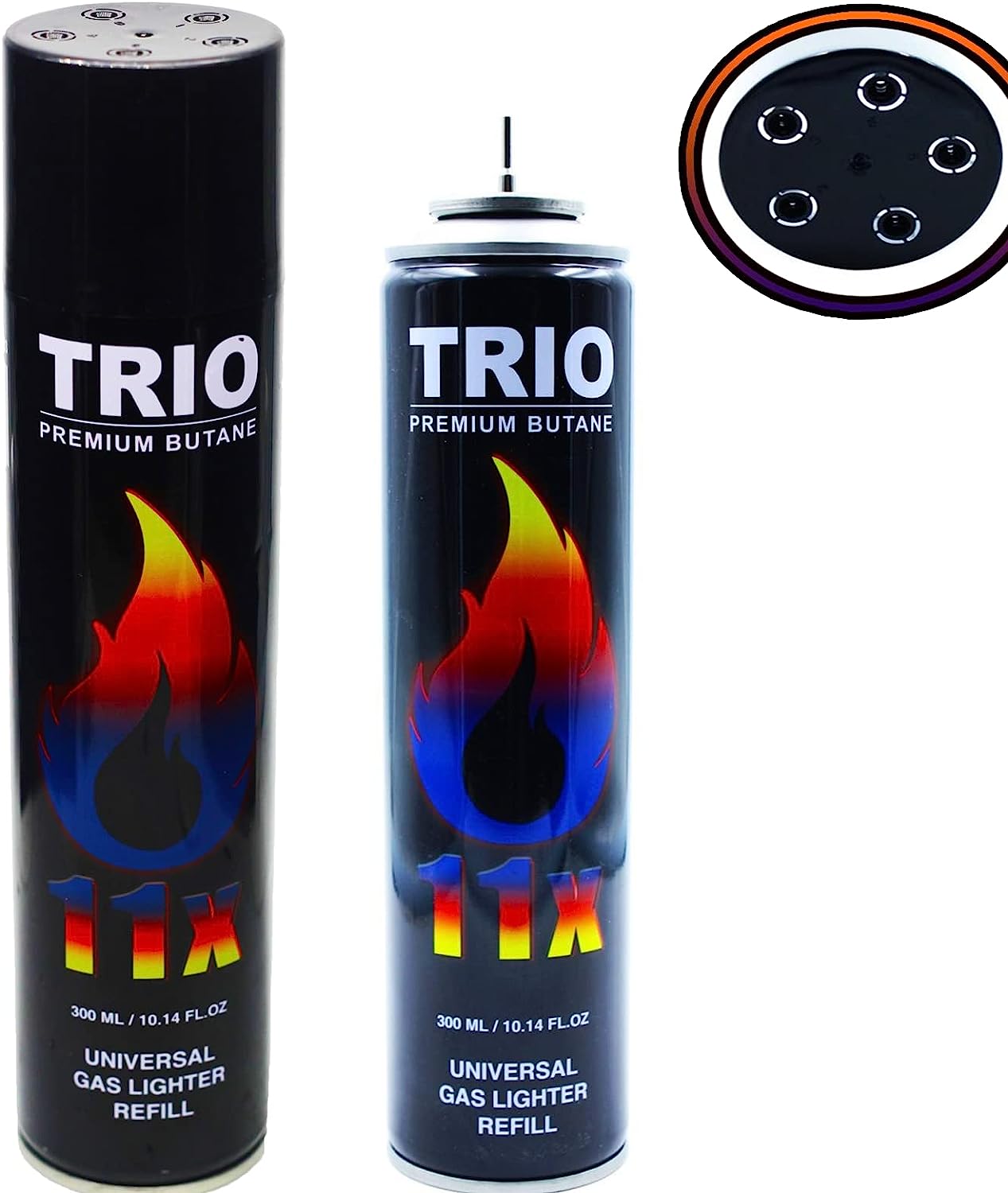 Trio Premium Refined Butane Gas Bottle Refill Lighter Refill 11 X TIMES REFINED 300ml - Homeware Discounts