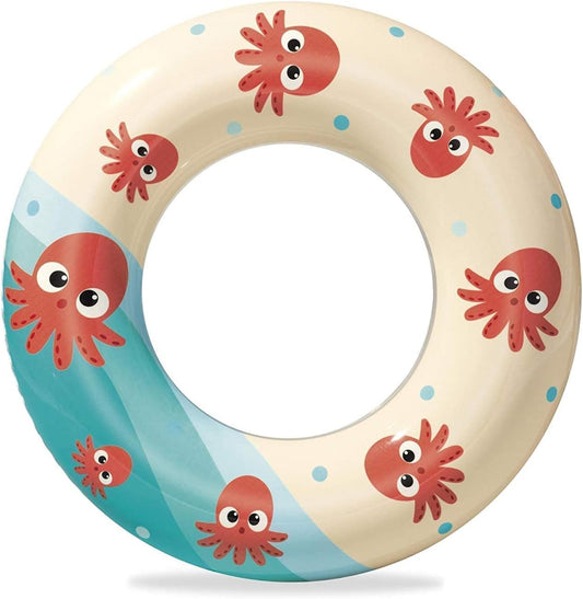 Bestway 24inch 61cm Octopus Swim Ring Inflatable tube Swim Rings Durable Tough Portable Lightweight Easy Inflate - Homeware Discounts