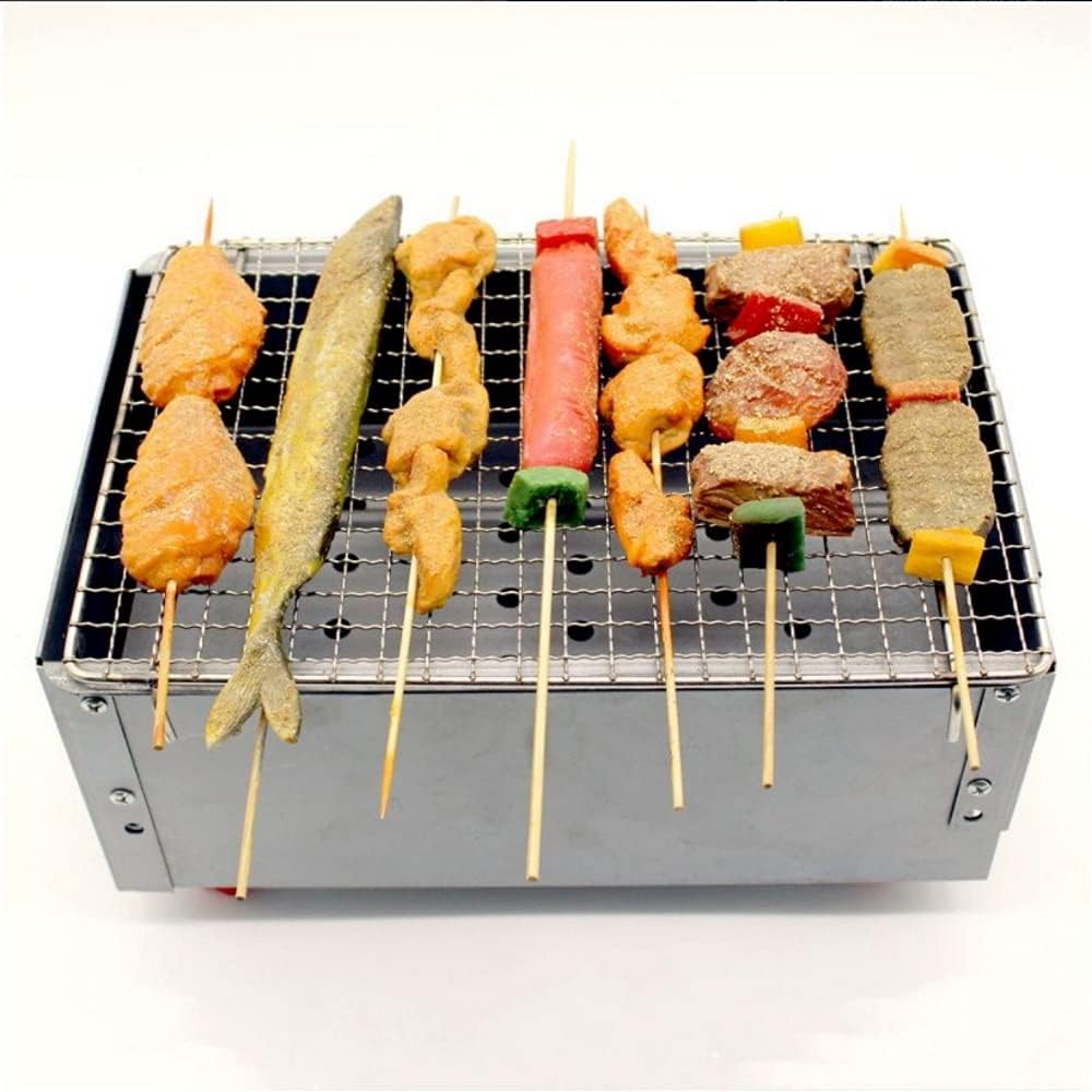 30CM Portable Charcoal Grill BBQ Stainless Steel Freestanding Long Skewer Cooking Camping - Homeware Discounts
