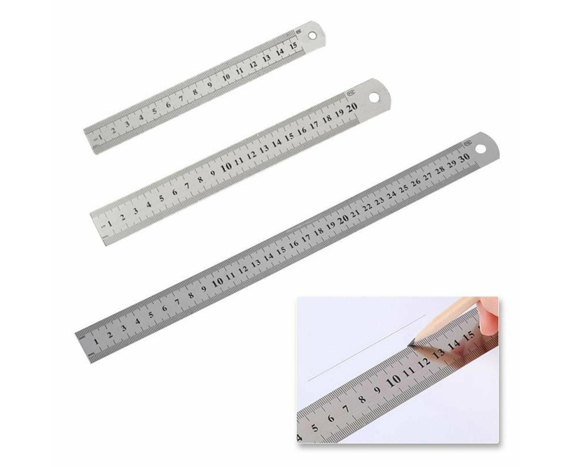 Stainless Steel Ruler Viaky Metal Ruler Conversion Table Metal Rulers - Homeware Discounts