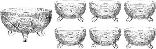 Crystal-Clear Deli Glassware Sugar Bowls/ Trifle / Dessert / Fruit Bowl & Serving Bowls Set of 7