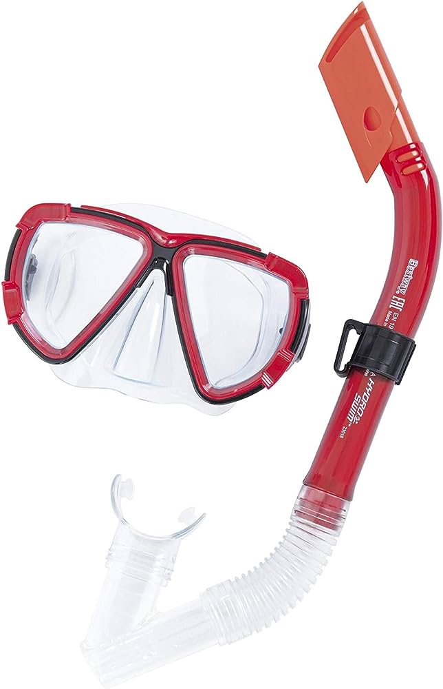 Bestway Hydro-Pro BlackSea Diving Mask and Snorkel set- Red - Homeware Discounts