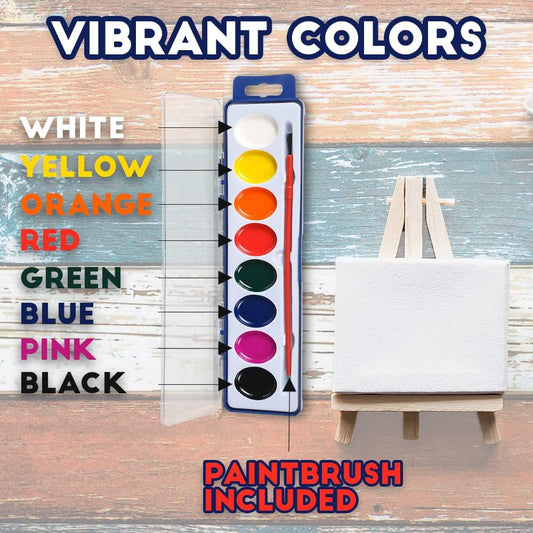 Watercolor Paint Set for Kids Set of 12 8-Colors Painting Kit with Brush