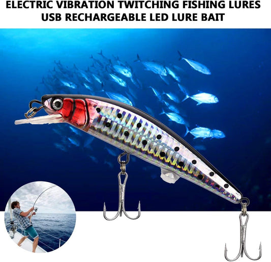 Electric Vibration Twitching Fishing Lures USB Rechargeable LED Lure Wobblers Lifelike Hard Baits Minnow Bait