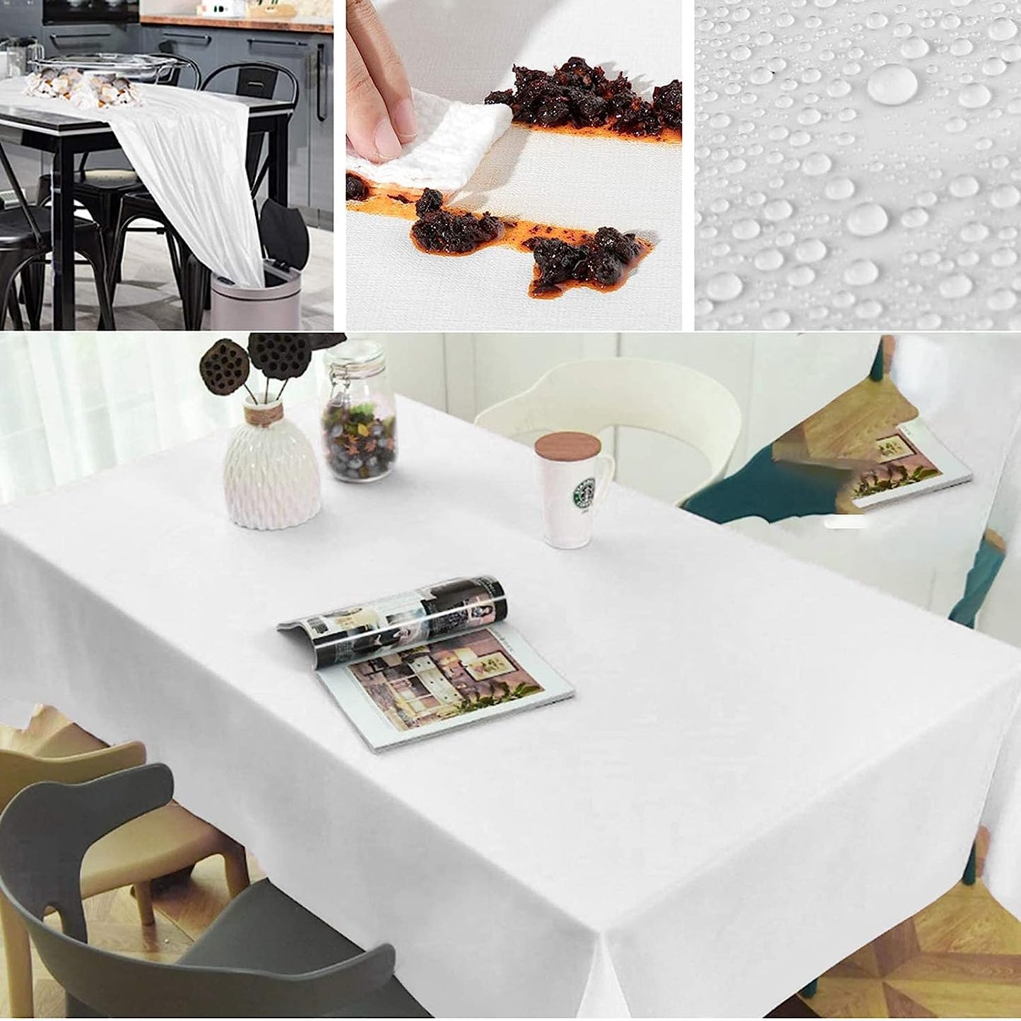 6/12PK Reusable Plastic Table Cover Table cloth Birthday Wedding Party 137x274 cm Rectangle - Homeware Discounts