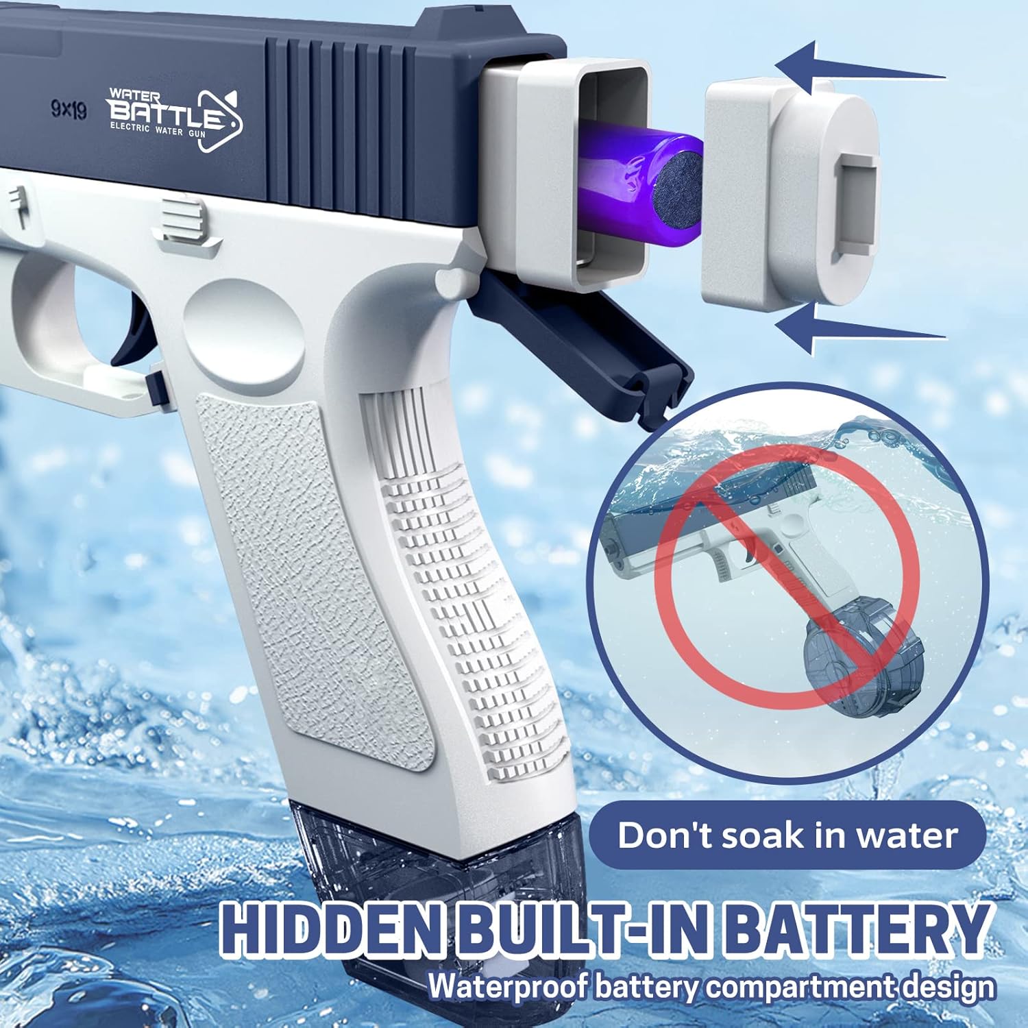 Rechargable High-Pressure Electric Water Gun Automatic & Battery Powered Water Blaster Large Water Storage Water Pistol toy - Homeware Discounts