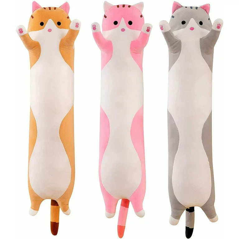 80cm Cute Carton Cat Pillow Plushie Plush Soft Long Body Pillow Stuffed Animals Kawaii Plush Cat Doll - Homeware Discounts