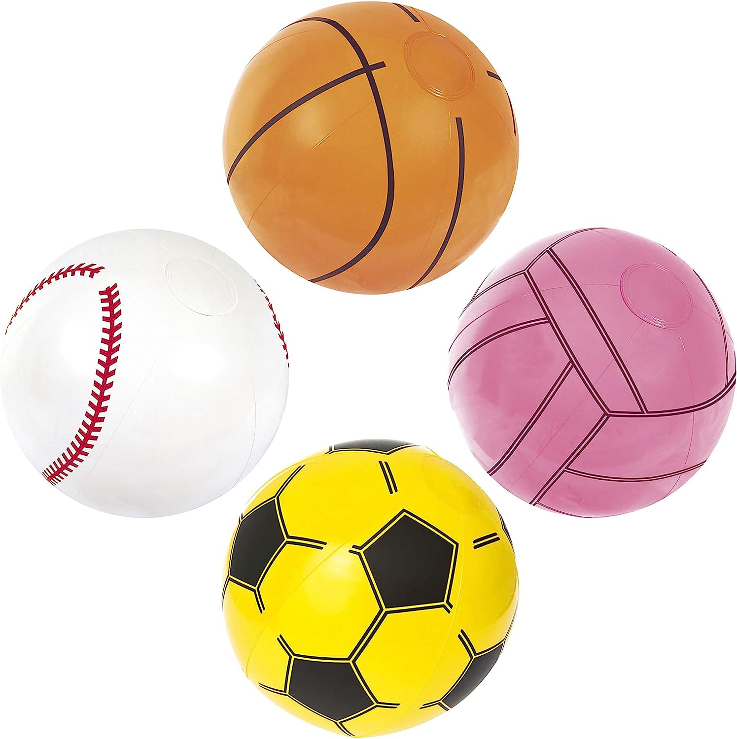 51cm Sports Baseball Football Volleyball Beach Ball Balls Inflatable Swim toy Portable Lightweight Easy Inflate - Homeware Discounts