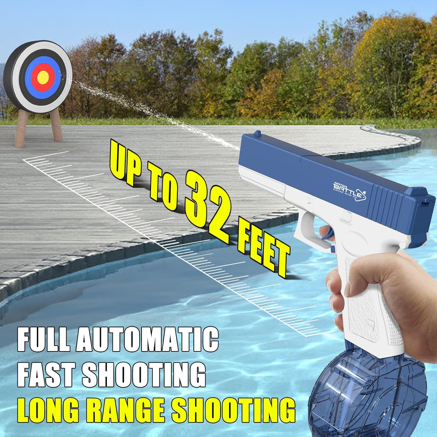 Rechargable High-Pressure Electric Water Gun Automatic & Battery Powered Water Blaster Large Water Storage Water Pistol toy - Homeware Discounts