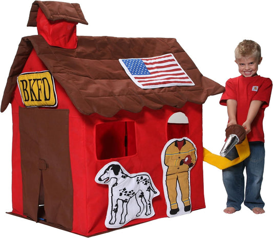 BAZOONGI KIDS Fire Station Play house Indoor PlayTent Cubby House Tent - Homeware Discounts