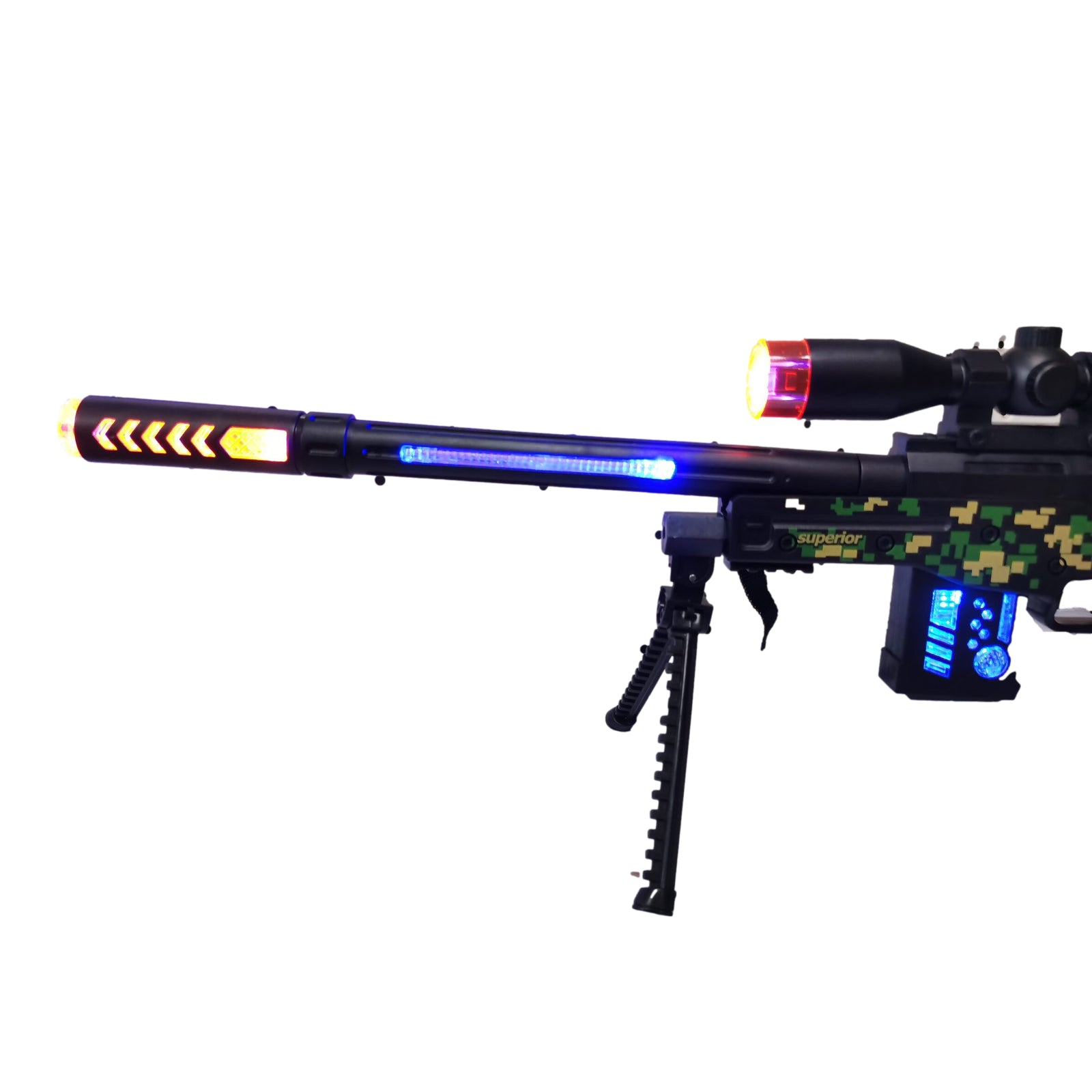 Toy Camo Sniper Gun Electronic Sound Light Vibration Toy Gun Electric Sound Light - Homeware Discounts