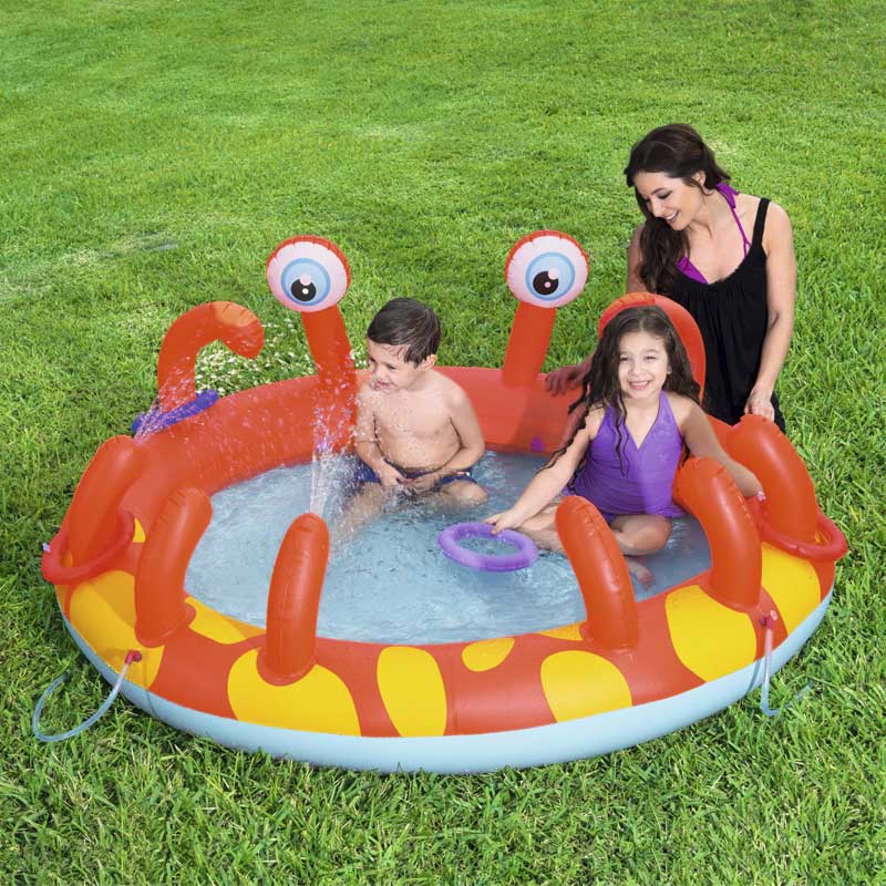 1.6mx1.5m Interactive Crab Play Pool Inflatable Kiddie Pool - Homeware Discounts