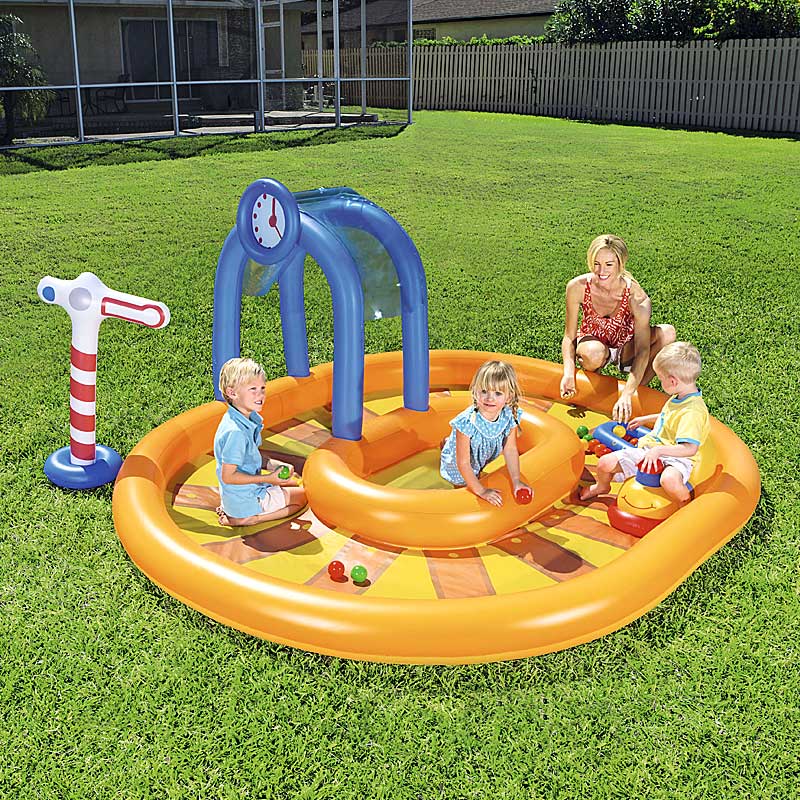 2.8mx2.2mx1.2m Little Caboose Play Pool Interactive Inflatable Kiddie Pool - Homeware Discounts
