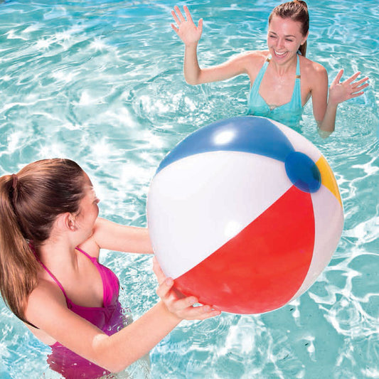 20″/51cm Rainbow Beach Ball Balls Inflatable Swim toy Portable Lightweight Easy Inflate - Homeware Discounts