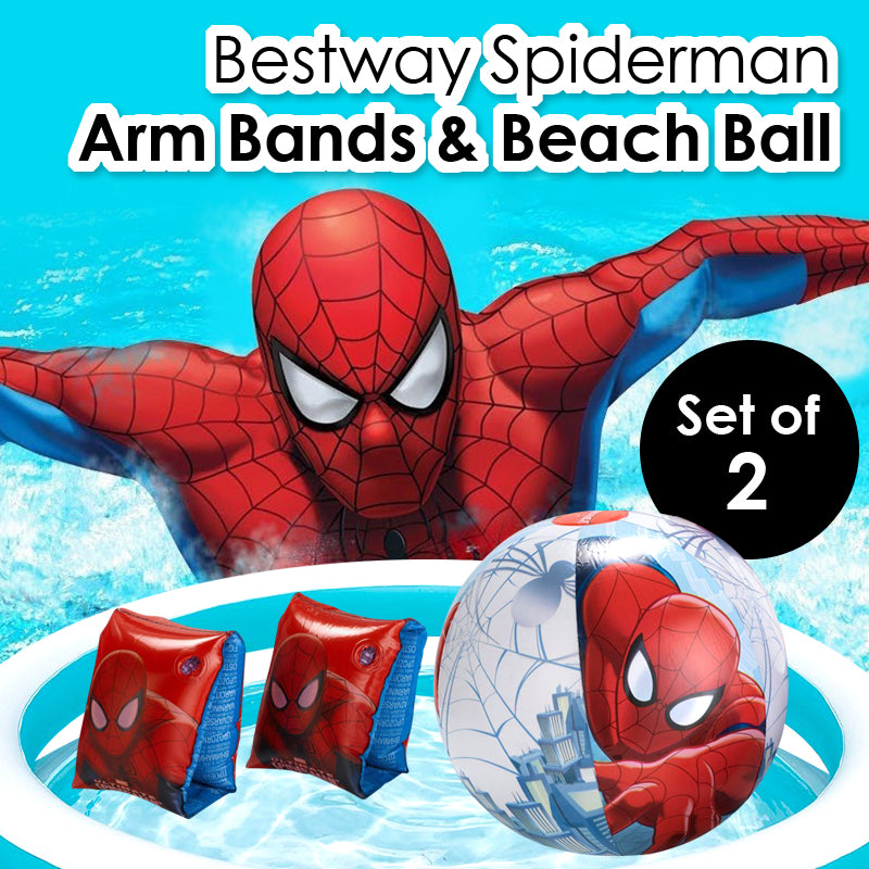 Bestway Spiderman Inflatable kids children swiming swing Arm Bands Beach Pool toy Beach ball - Homeware Discounts