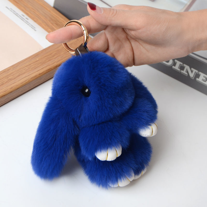 15CM  Rabbit Bunny Plush Keychain Keyring Bag Accessory Faux Fur - Homeware Discounts