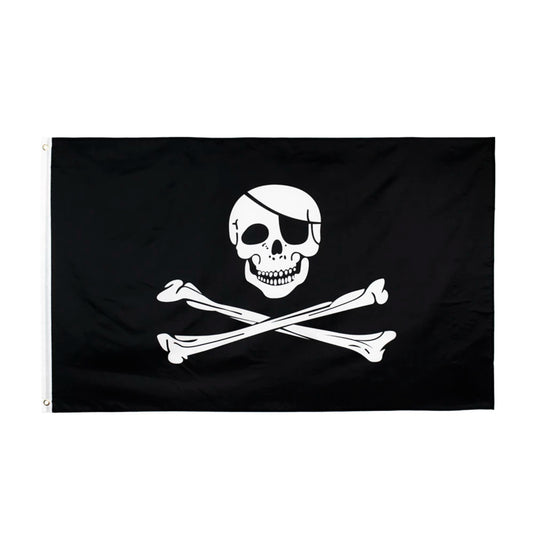 Large Pirate Flag Jolly Roger Flag Skull & Crossbone 90 X 150 CM - 3ft x 5ft - Homeware Discounts