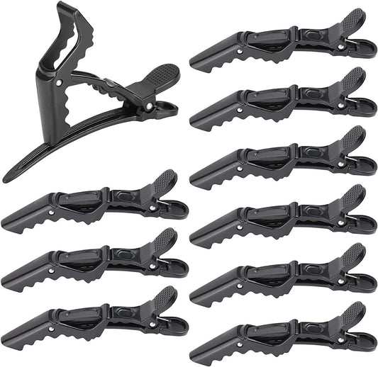 10x Crocodile Hair Clips Salon Hairdressing Tool Matte Section Claw Clamp Black - Homeware Discounts