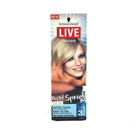 Schwarzkopf Live Colour Pastel Spray 125ml Pastel Apricot Hair Dye - Homeware Discounts