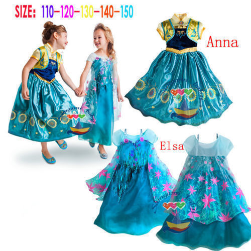 Frozen Dress up Girls Frozen Elsa Anna Costume Party Dress kids dressup - Homeware Discounts