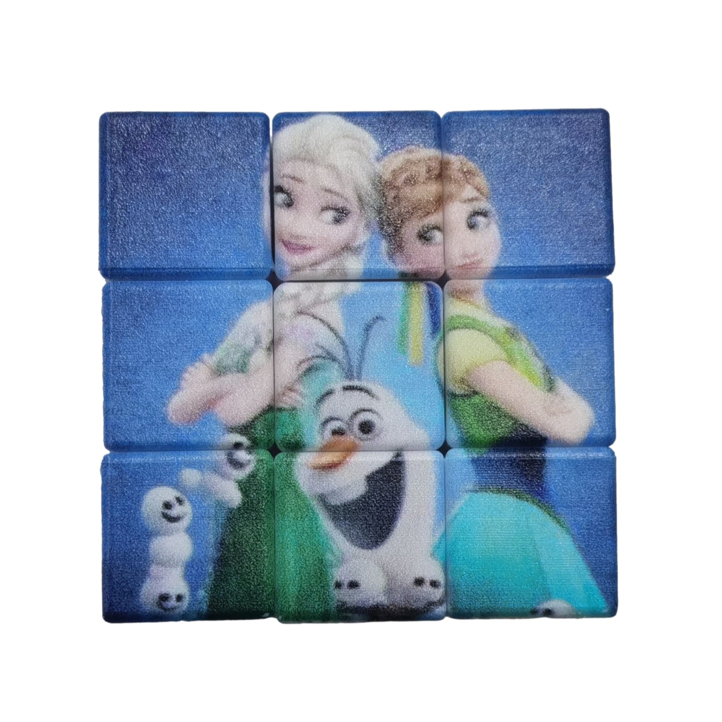 4pcs Frozen Elsa Anna Olaf Rubiks Cube Toy Keychain Cube Key Ring Chain - Homeware Discounts
