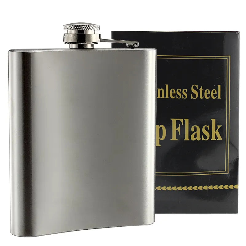 7oz 200ml Stainless Steel Hip Flask Liquor Drinks - Homeware Discounts