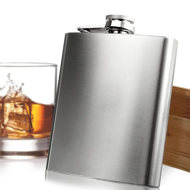7oz 200ml Stainless Steel Hip Flask Liquor Drinks - Homeware Discounts