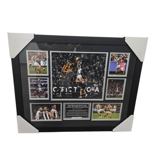 Jamie Elliott ANZAC Match Mark Signed Limited Edition Photo Memorabilia Wooden Frame