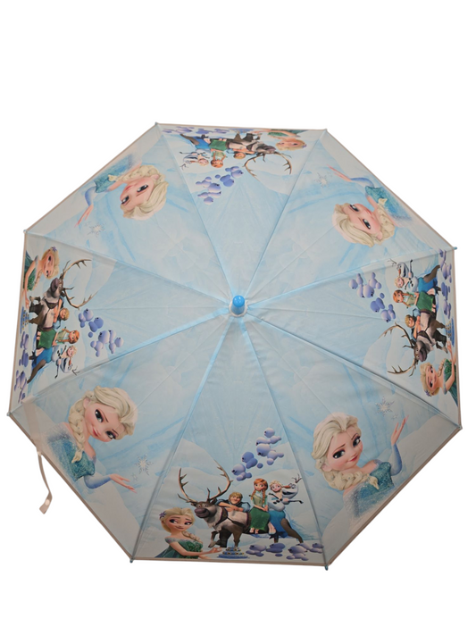 Kids Children Frozen Blue Elsa and Anna Umbrella Characters Rainwear 80cm Winter