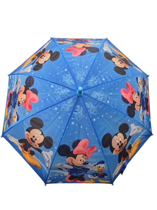Kids Children Mickey Minnie Blue Umbrella Characters Rainwear 80cm Winter