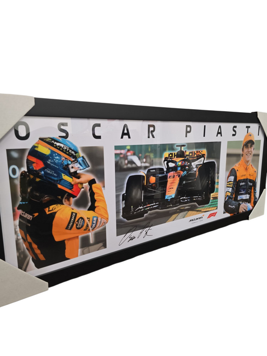 OSCAR PIASTRI F1 2025 GRAND PRIX MCLAREN F1 86x35CM FRAMED PRINT MEMORABILIA