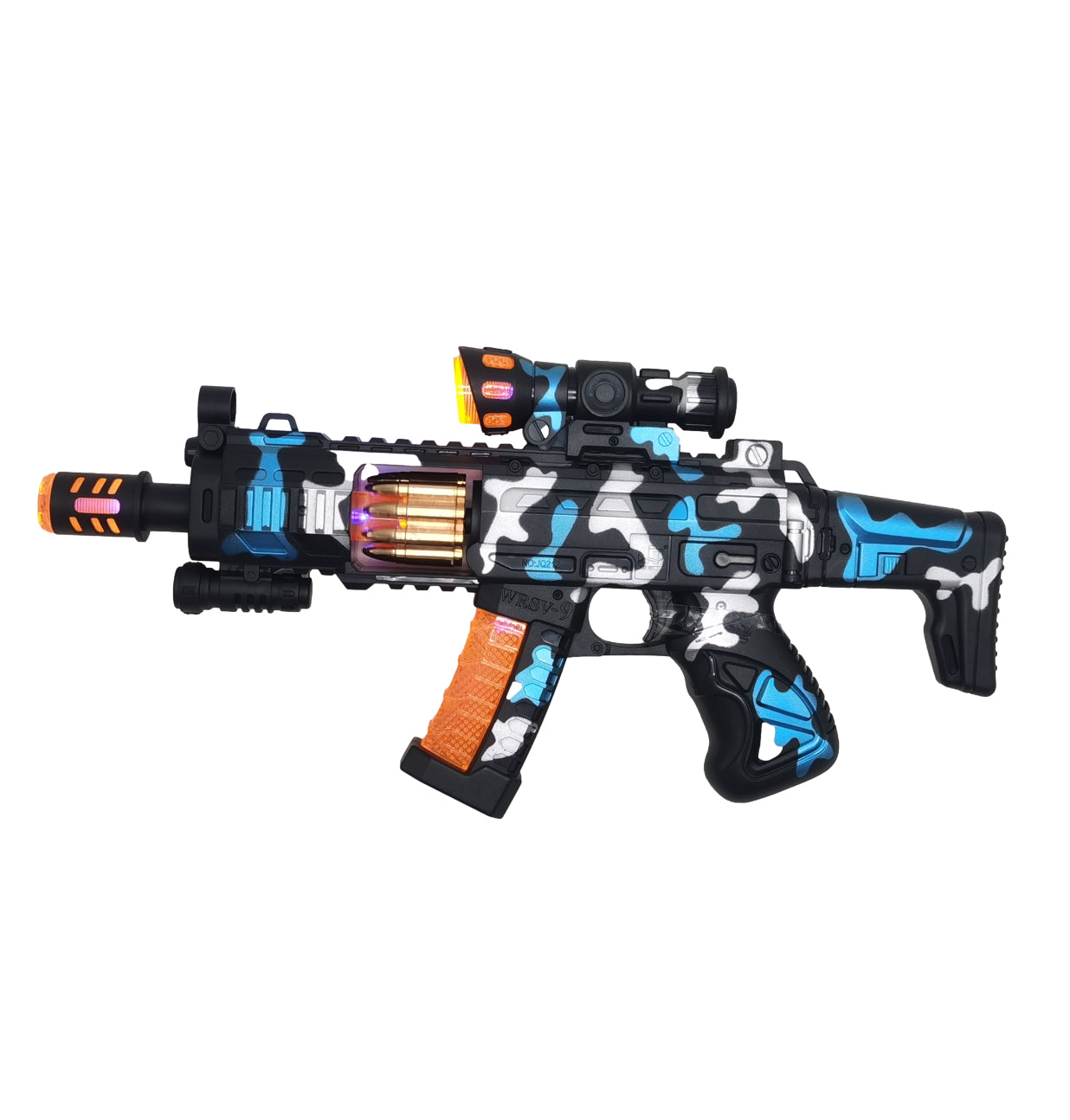 Toy Machine Gun Electronic Sound Light Vibration Toy Assault rifle Electric with Sound Light - Homeware Discounts