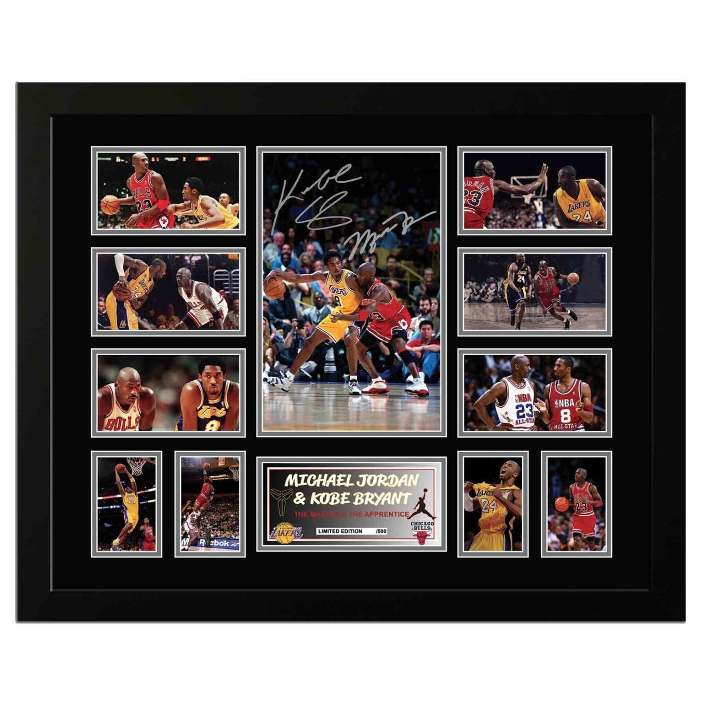 MICHAEL JORDAN & KOBE BRYANT Signed Limited Edition Photo Memorabilia Wooden Frame