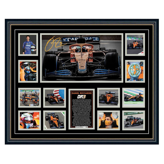 DANIEL RICCIARDO F1 MCLAREN Limited Edition Photo Memorabilia Wooden Frame - Homeware Discounts