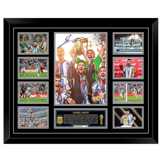 2022 World Cup Winners ARGENTINA LIONEL MESSI  Soccer Football Limited Photo Memorabilia Frame