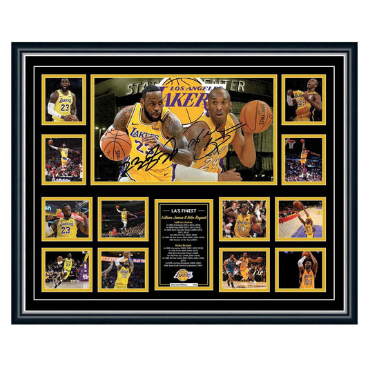 LEBRON JAMES & KOBE BRYANT LA LAKER Limited Edition Photo Memorabilia Wooden Frame