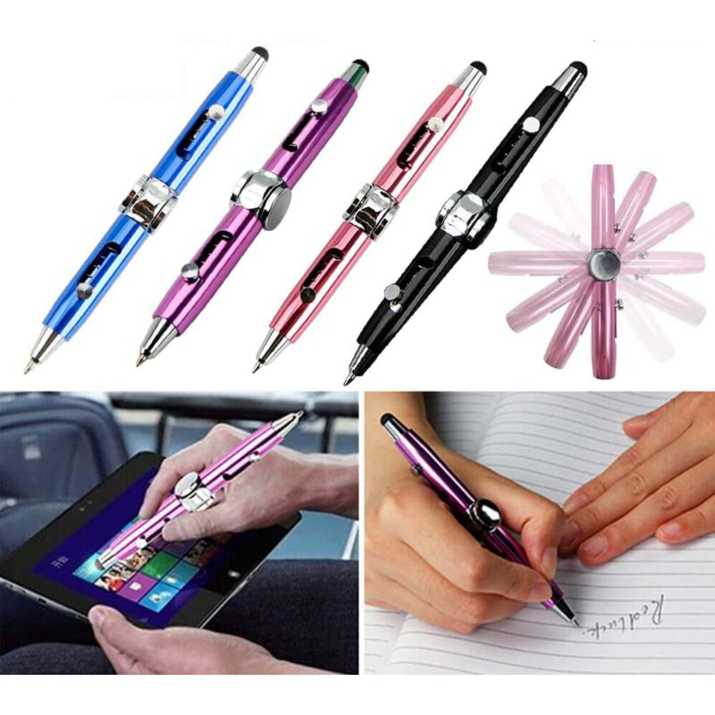 3-in-1 Multi-Functional Fidget Pen Fidget Spinner Pop Pen Sensory Toy ADHD - Homeware Discounts