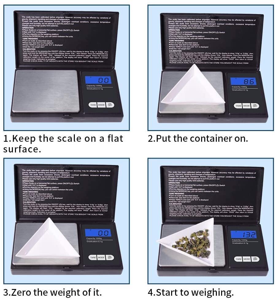 Medium Pocket Mini Scale Digital Kitchen Scales Jewellery Electronic Herbs - 0.1g to 1000g - Homeware Discounts