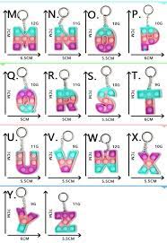 26 Letters Sensory Fidget Pop its Bubble Toys Poppers Key Ring Alphabet Keychain toy - Homeware Discounts