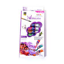 Water Paint Set 12 Vivid Colours 12 ml Tube Premium Rich Creamy Pigments - Homeware Discounts
