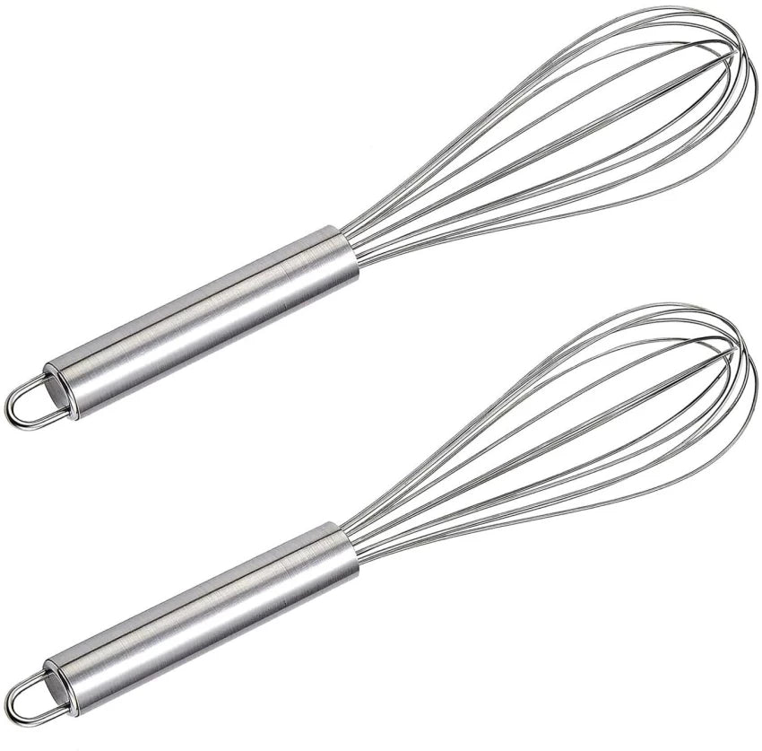 2pcs Stainless Steel 30CM Whisk Cooking Baking Utensil Mixer Thicken Wire Egg Beater Whisk Set Kitchen - Homeware Discounts
