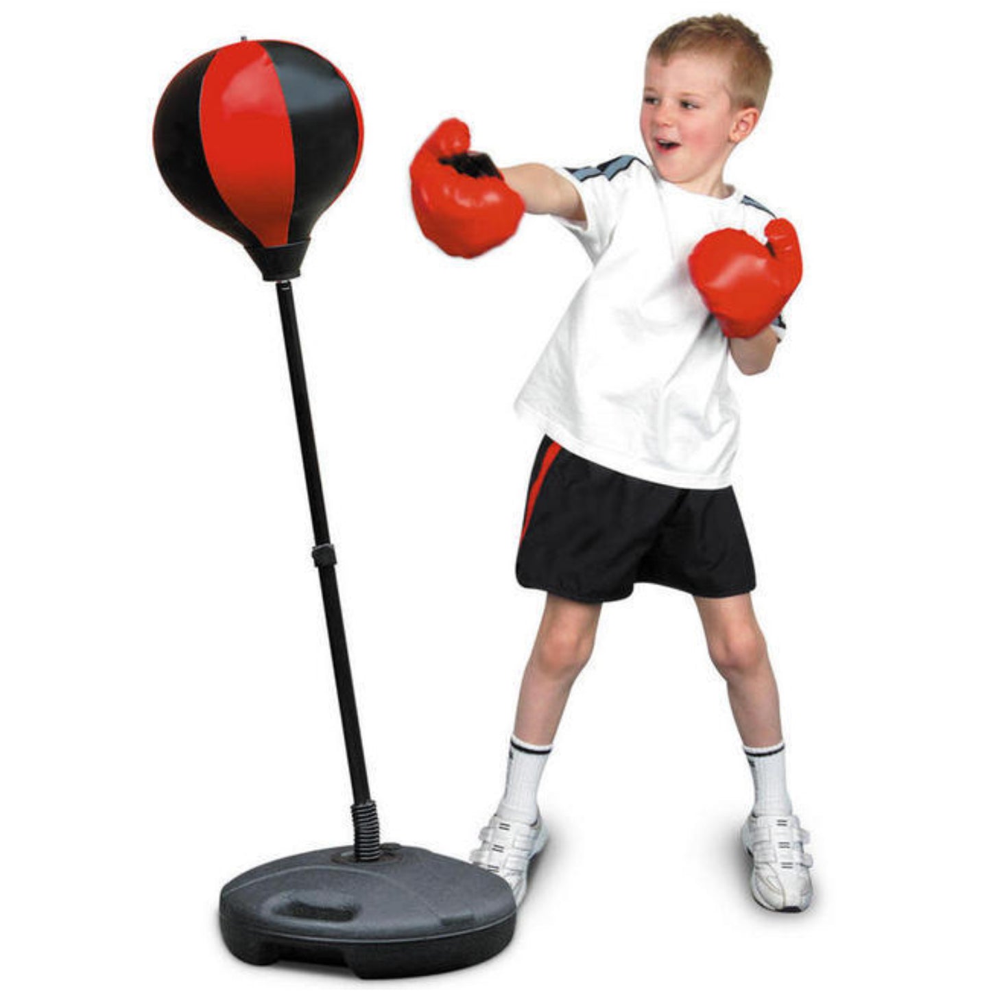 Kids Punching Bag Ball Boxing Speed ball Set Adjustable Height with Gloves Pump - Homeware Discounts