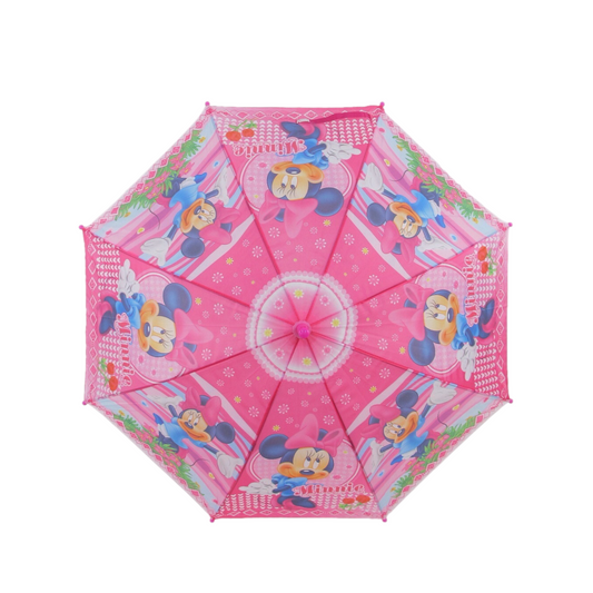 Kids Children Minnie Pink Umbrella Characters Rainwear 73cm Winter - Homeware Discounts