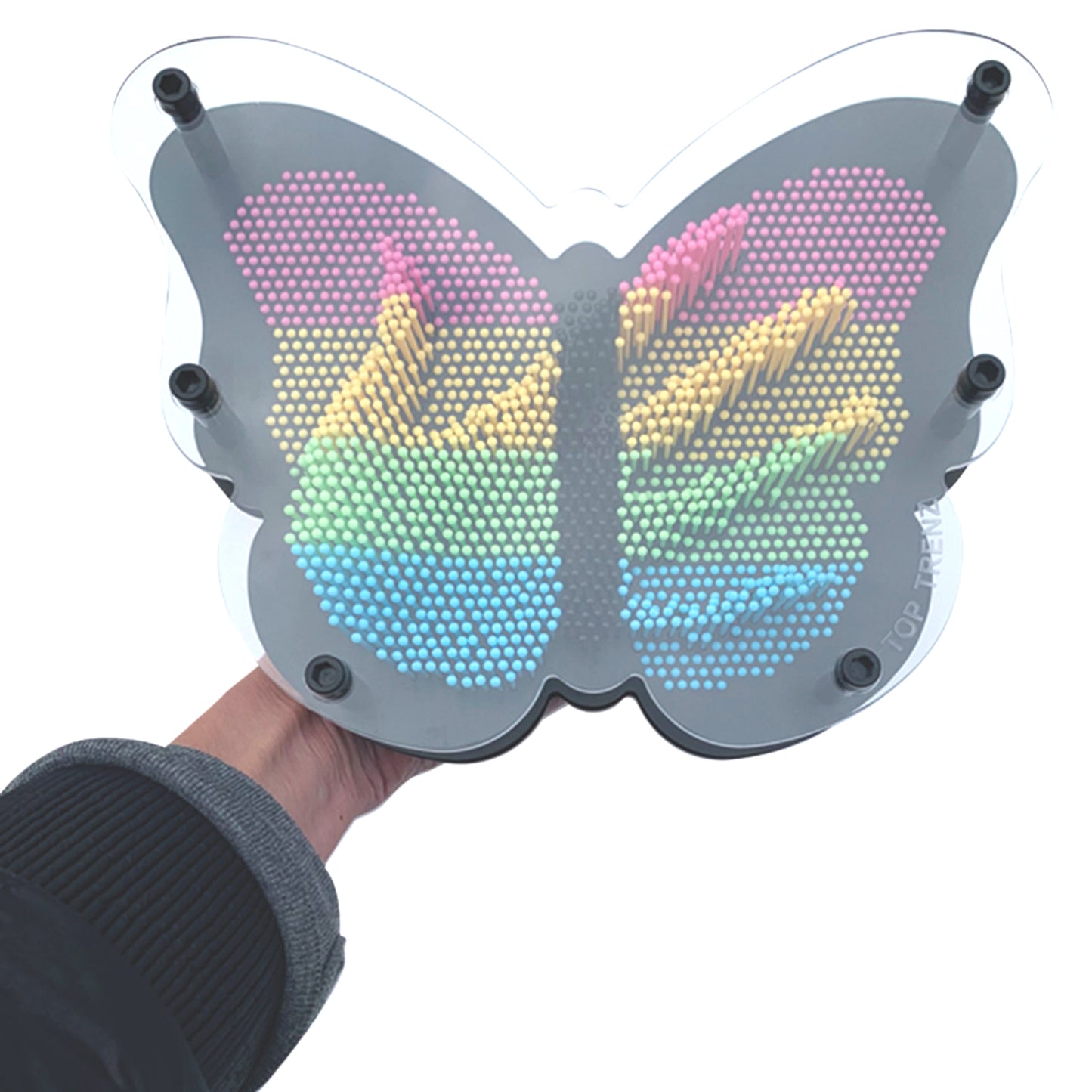 3D Pin Art Sulpture Butterfly Rainbow Classic Vintage Toy Multicolour Fidget - Homeware Discounts