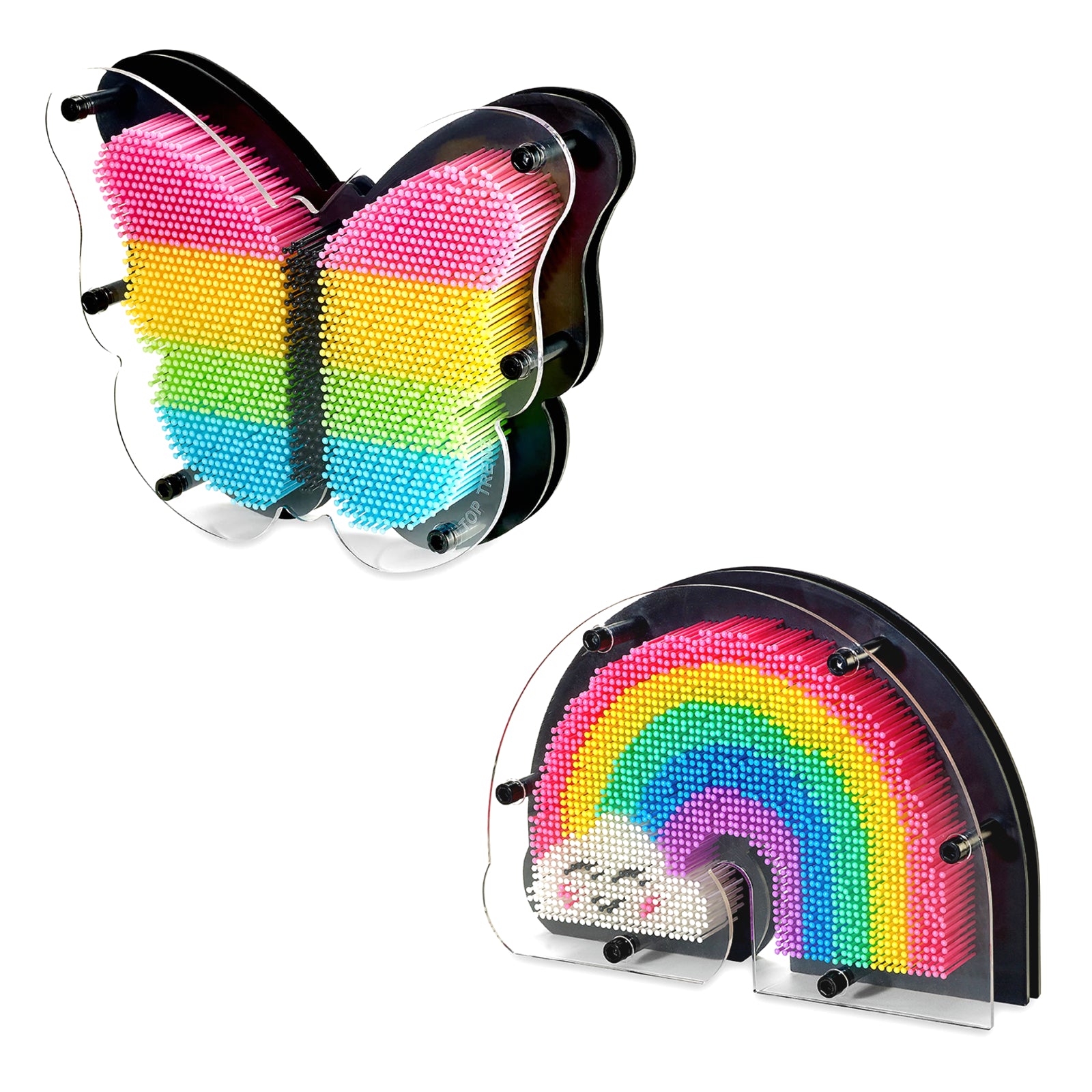 3D Pin Art Sulpture Butterfly Rainbow Classic Vintage Toy Multicolour Fidget - Homeware Discounts