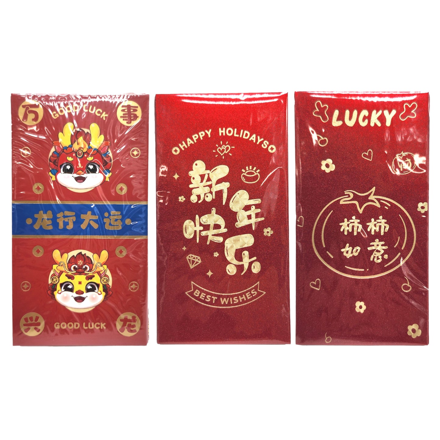 6-Pack Large Chinese New Year Red Pocket Money Envelope Lucky Money Envelopes Dragon - Homeware Discounts