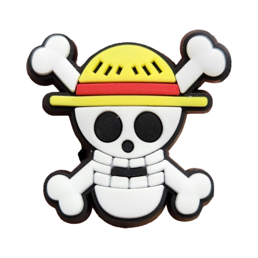 Straw Hat Skull Jolly Roger Shoe Croc Charm - Homeware Discounts