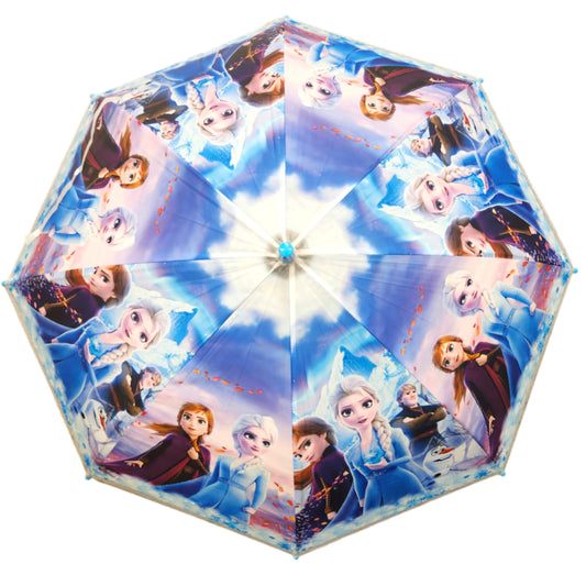 Kids Children Frozen Blue Elsa and Anna Umbrella Characters Rainwear 80cm Winter