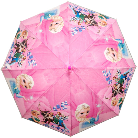 Kids Children Frozen Pink Elsa and Anna Umbrella Characters Rainwear 80cm Winter